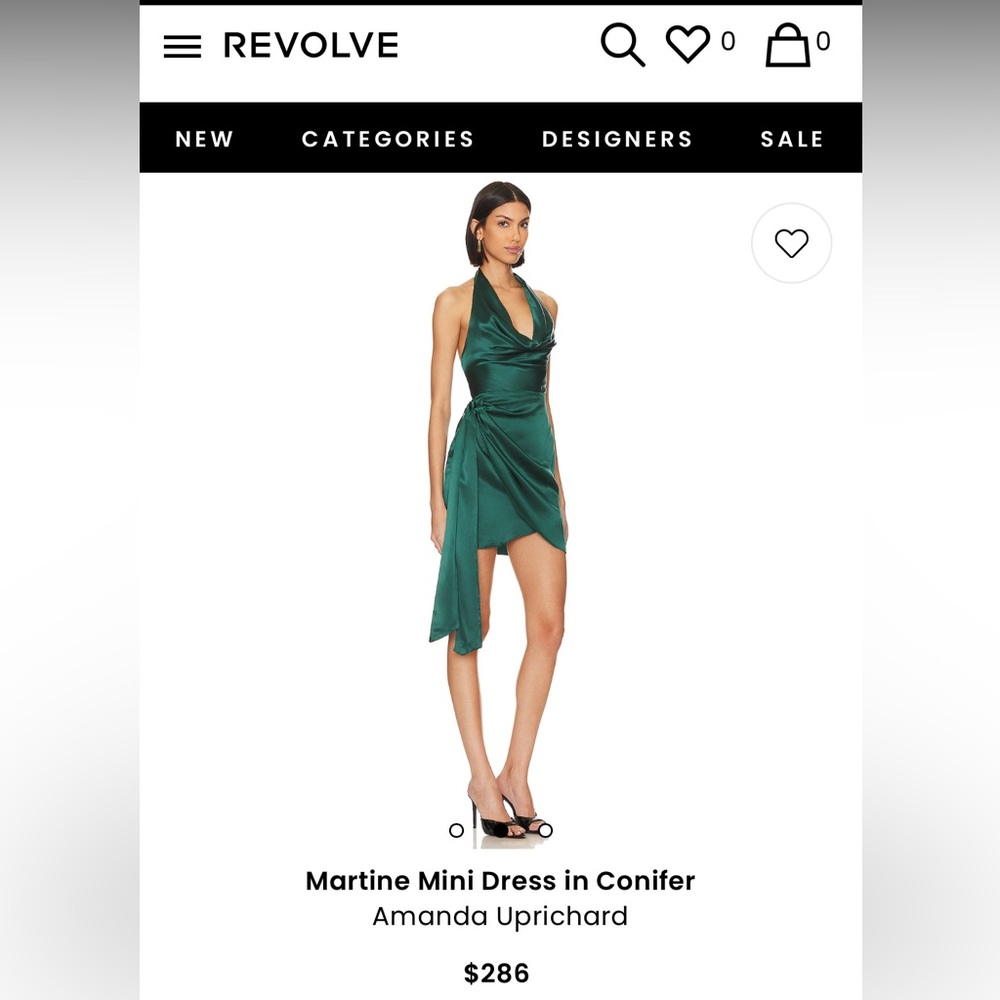 Like new Amanda Uprichard Emerald Dress XS - Picture 2 of 7